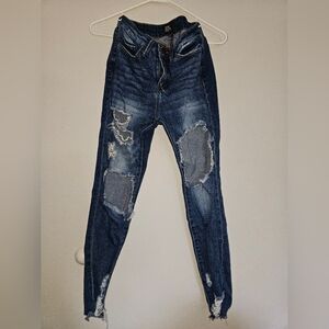 Simple Society Distressed Blue Jeans Women's Sz 1/25